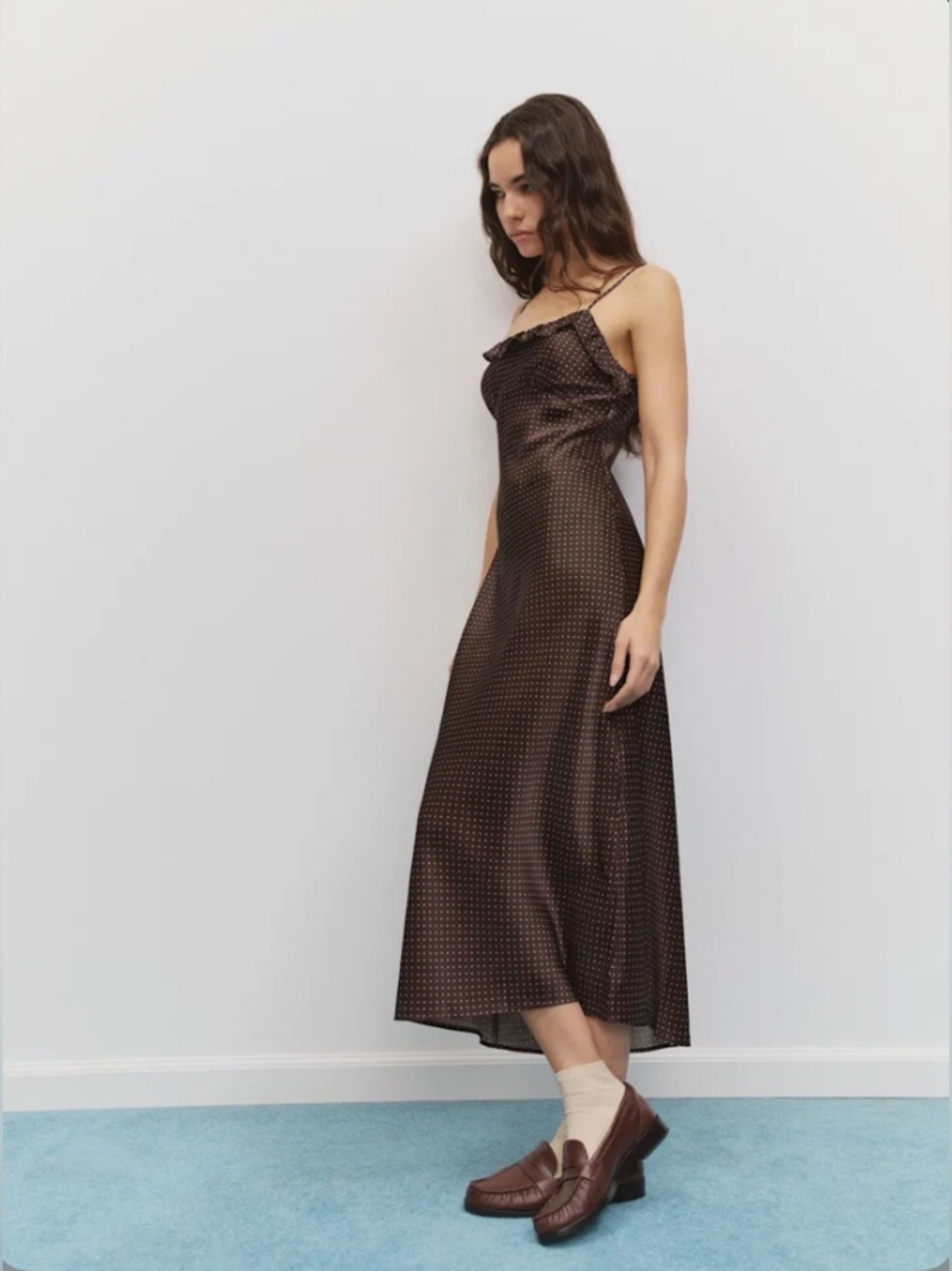 NEW Reformation Aribella Silk Ruffle Polka Dot Dress Size M - Picture 4 of 11
